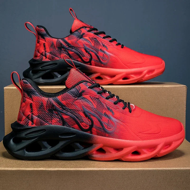 Running Shoes Men Mesh Breathable Flat Cushioning Soft Comfortable Sneakers Outdoor Gym Trendy Casual Jogging Shoes for Men
