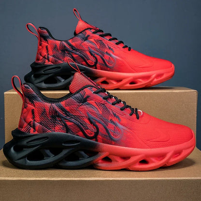 Running Shoes Men Mesh Breathable Flat Cushioning Soft Comfortable Sneakers Outdoor Gym Trendy Casual Jogging Shoes for Men