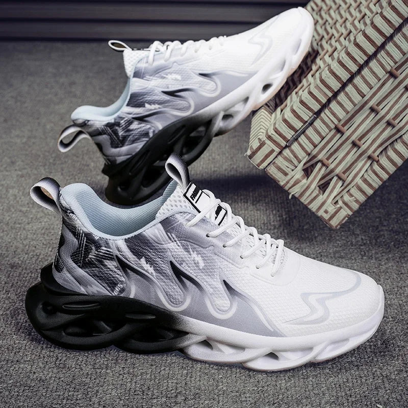 Running Shoes Men Mesh Breathable Flat Cushioning Soft Comfortable Sneakers Outdoor Gym Trendy Casual Jogging Shoes for Men