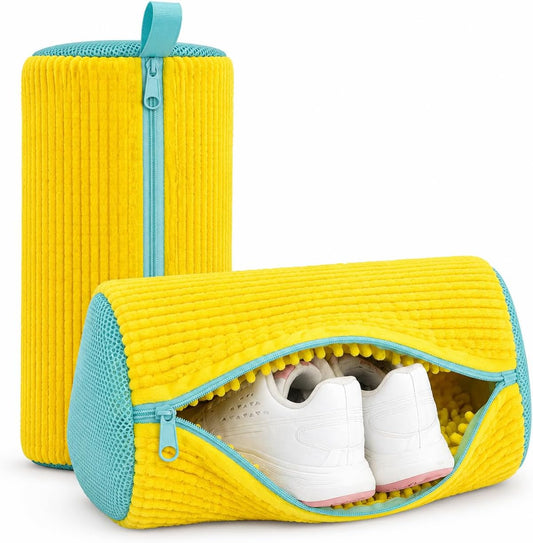 2 Pack Shoe Washing Machine Bag for Washer & Dryer, Trainer Washing Machine Bag, Reusable Shoe Bag for Washing Machine with Zipper, Microfiber Mesh Bag for Trainers & Sneakers (39X19Cm)
