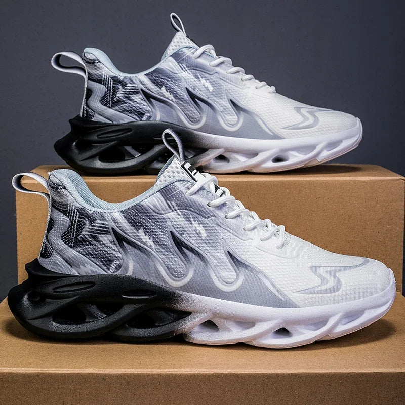 Running Shoes Men Mesh Breathable Flat Cushioning Soft Comfortable Sneakers Outdoor Gym Trendy Casual Jogging Shoes for Men