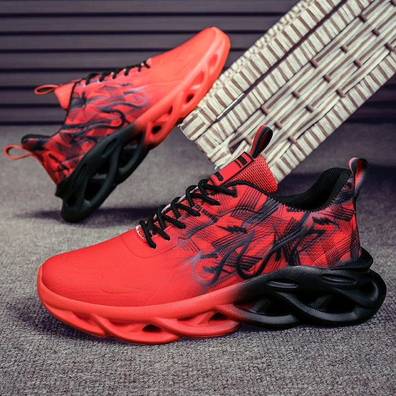 Running Shoes Men Mesh Breathable Flat Cushioning Soft Comfortable Sneakers Outdoor Gym Trendy Casual Jogging Shoes for Men