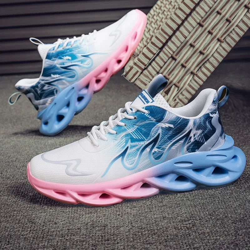 Running Shoes Men Mesh Breathable Flat Cushioning Soft Comfortable Sneakers Outdoor Gym Trendy Casual Jogging Shoes for Men