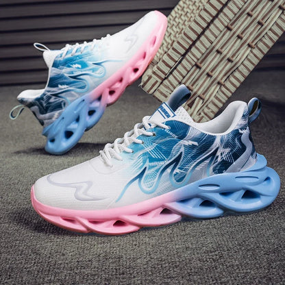Running Shoes Men Mesh Breathable Flat Cushioning Soft Comfortable Sneakers Outdoor Gym Trendy Casual Jogging Shoes for Men