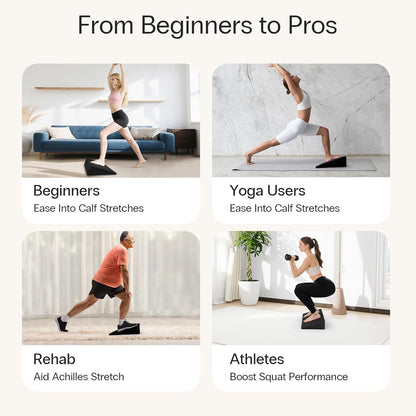 Yoga Wedge Blocks, XL Foam, 16.5°, 13 X 12.75 X 3.75 In, 2-Pack | Full-Foot Coverage, High-Density Support, Stacks for Storage, Heel and Calf Support, Squats, Stretching and Rehab