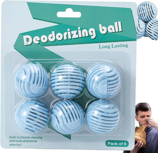 6PCS Shoe Deodorizer Balls,Shoe Fresheners,Ball Deodorant,Shoe Freshener & Deodoriser,Shoe Smell Remover,Odor Eliminator for Shoes/Gym Bags/Lockers, Quick-Twist Action,Long-Lasting Fresh Scent#Ocean