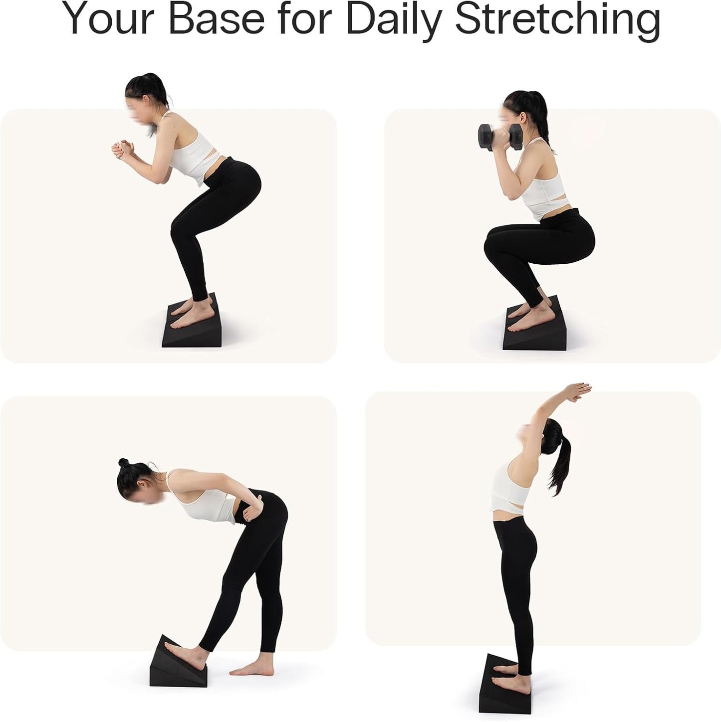Yoga Wedge Blocks, XL Foam, 16.5°, 13 X 12.75 X 3.75 In, 2-Pack | Full-Foot Coverage, High-Density Support, Stacks for Storage, Heel and Calf Support, Squats, Stretching and Rehab